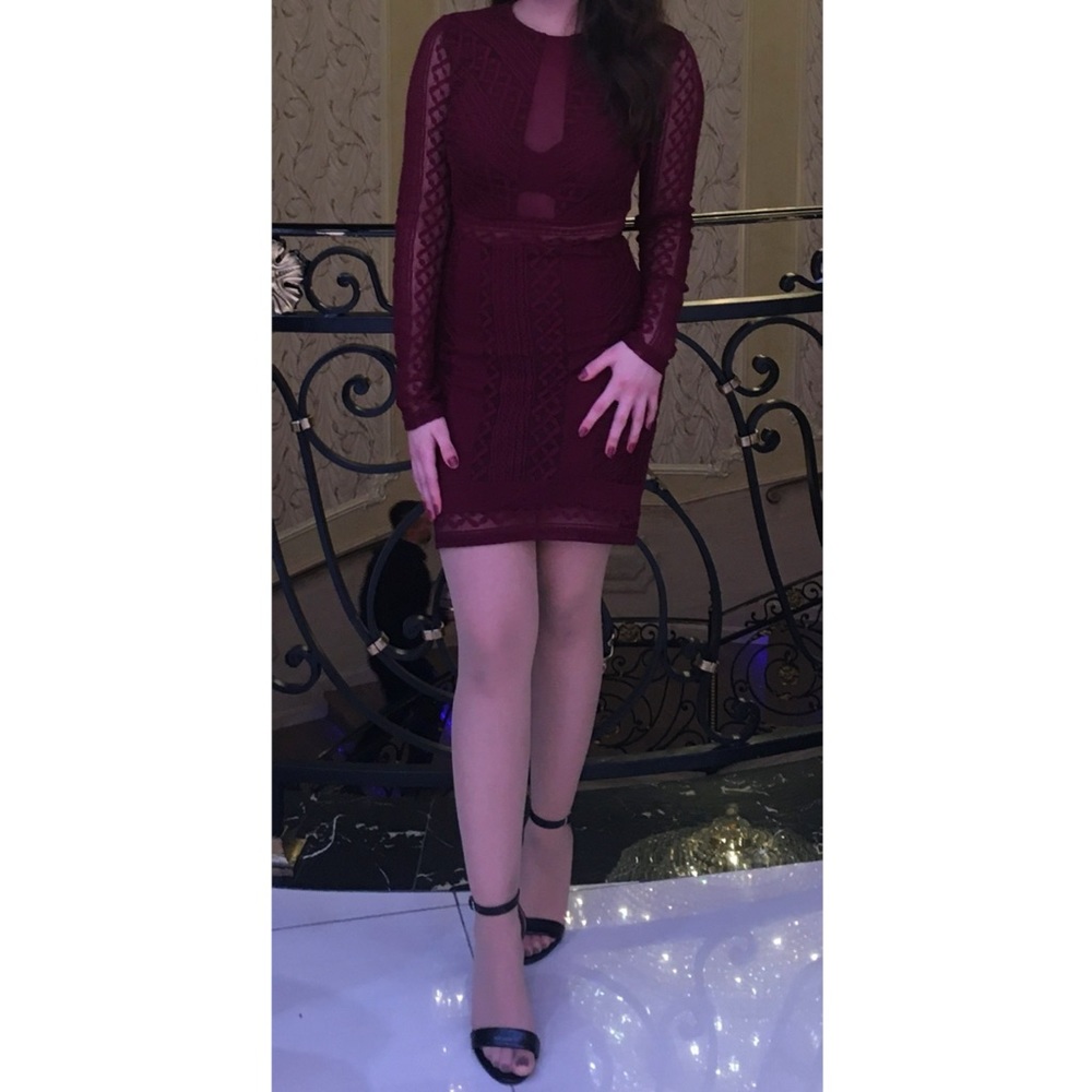Burgundy mini dress
